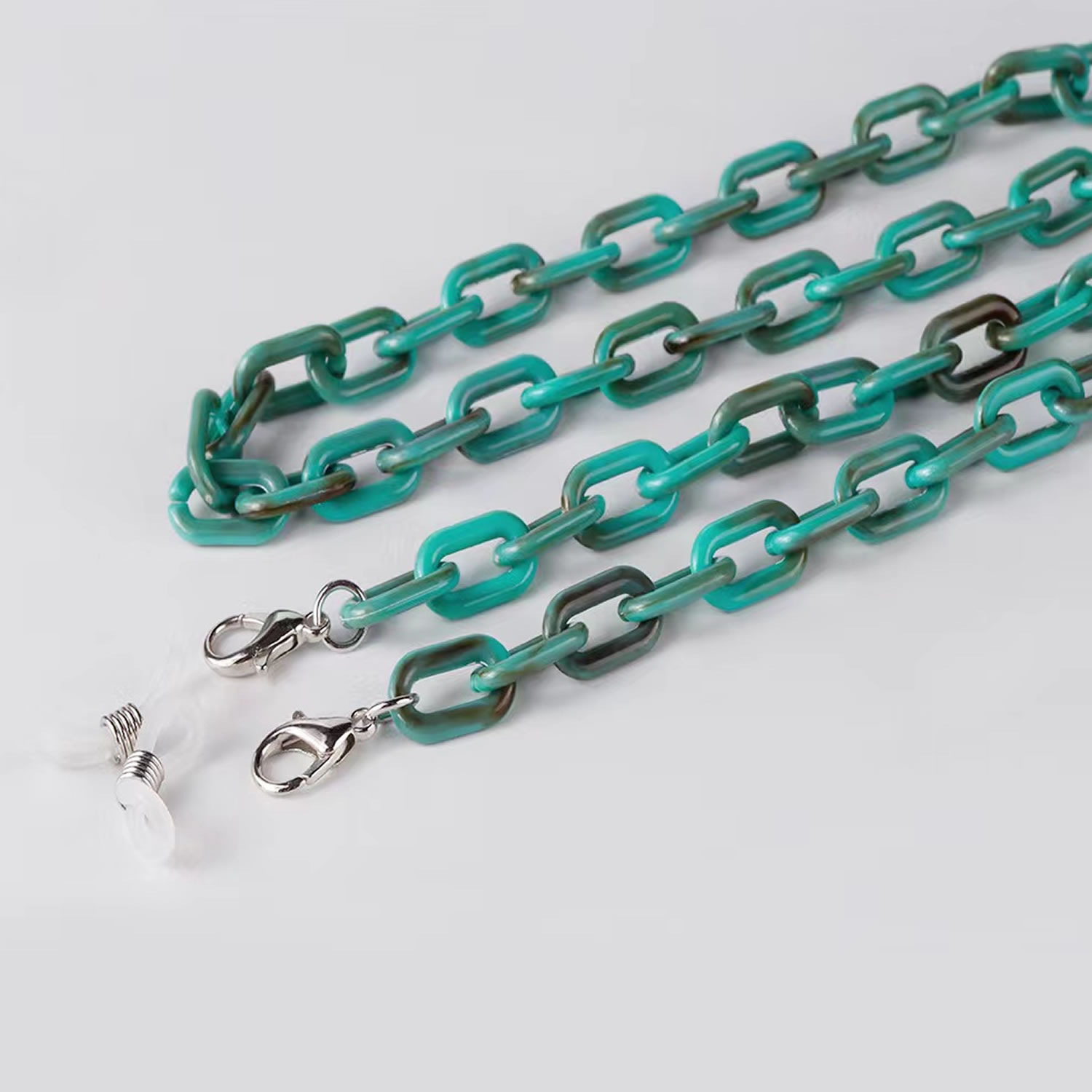 green resin glasses necklace with cylinder